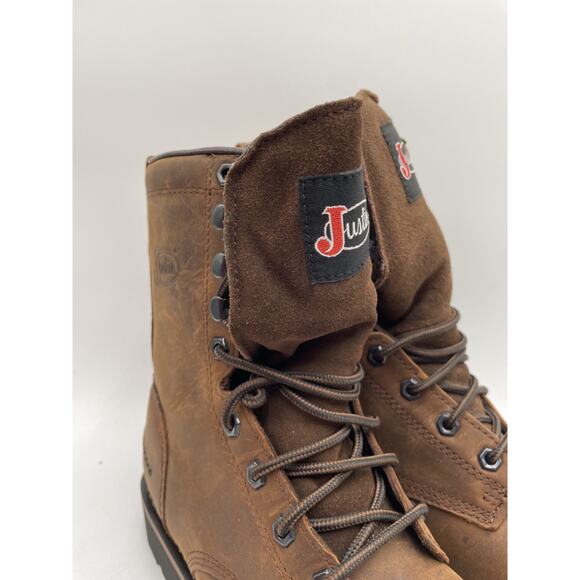 Justin DRYWALL BROWN COWHIDE SE960 Men's NWD Boot Brown Mismatched Sizes - Picture 3 of 11